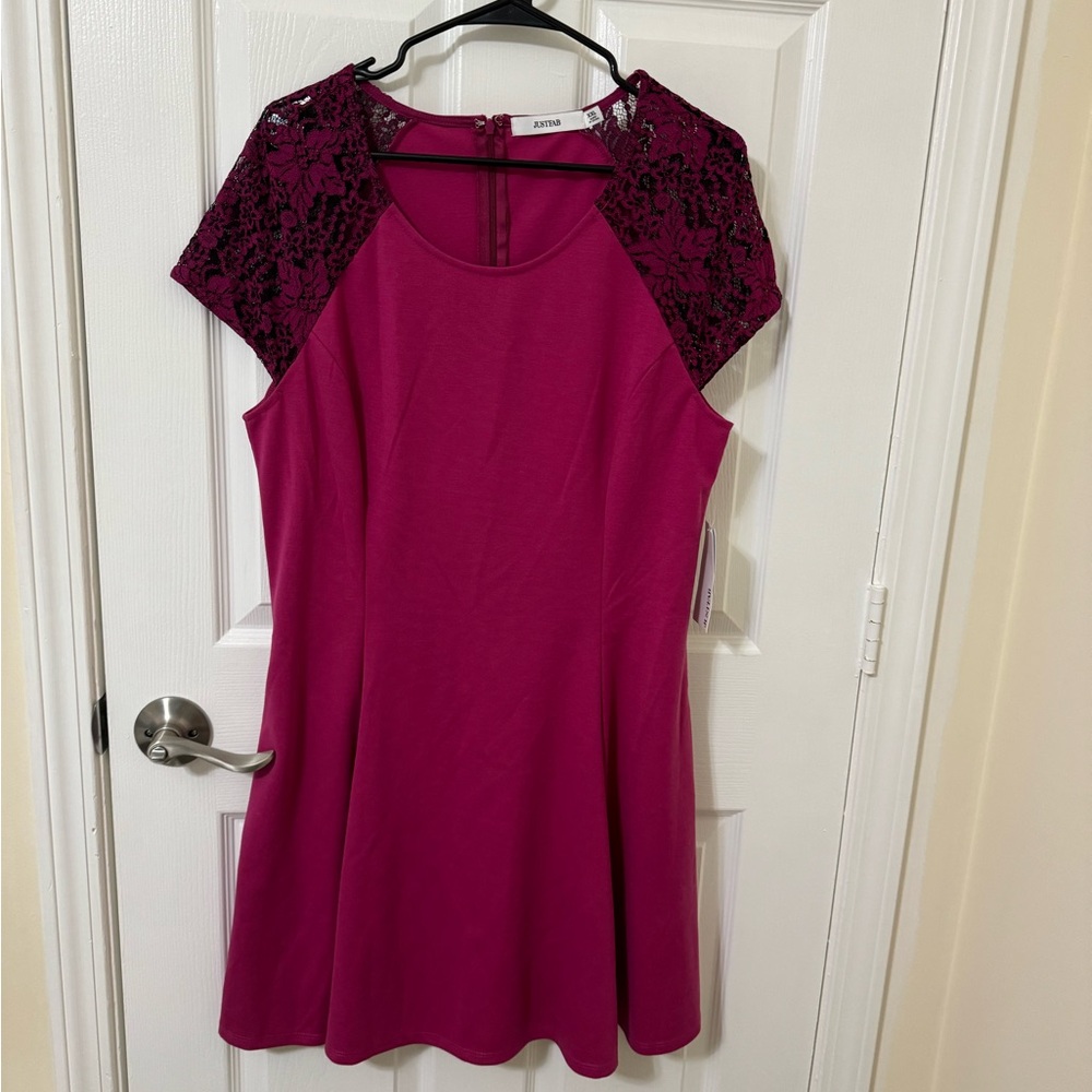 *NWT* Fuchsia Pink JustFab Fit and Flare Dress